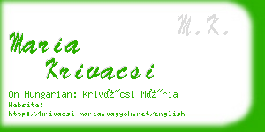 maria krivacsi business card